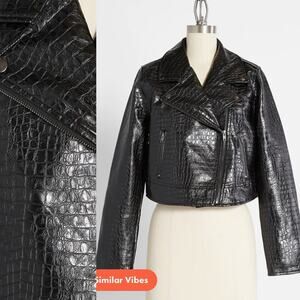 Modcloth Crocodile Rock Moto Jacket